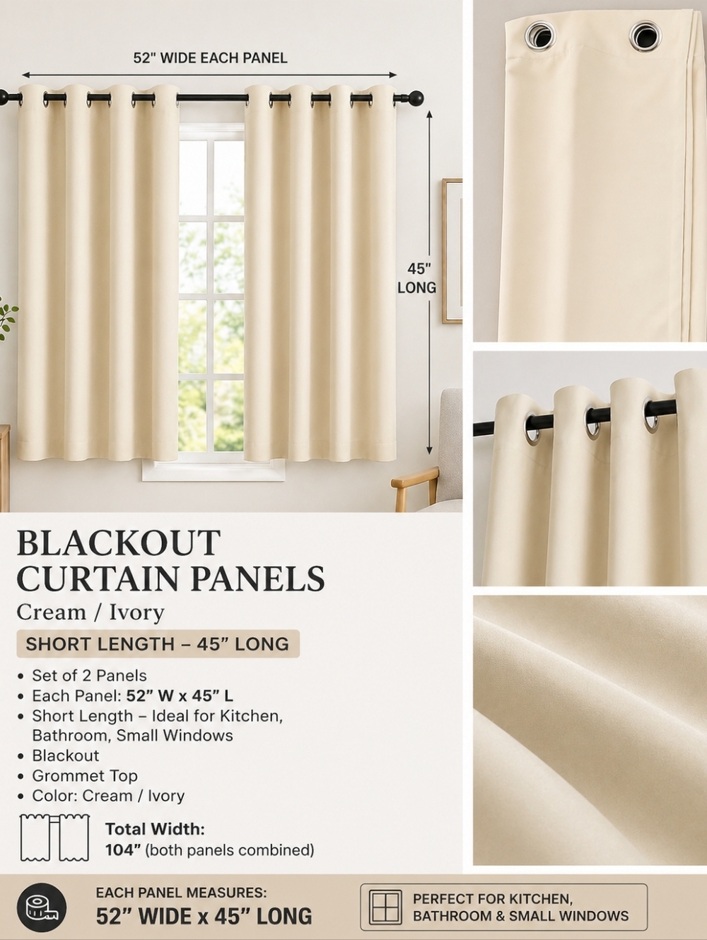 Beige Blackout Curtains